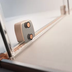   Furo Brushed Copper Walk-in szálcsiszolt réz zuhanyfal 80 balos átlátszó