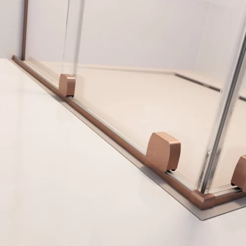Furo Brushed Copper Walk-in szálcsiszolt réz zuhanyfal 80 balos átlátszó