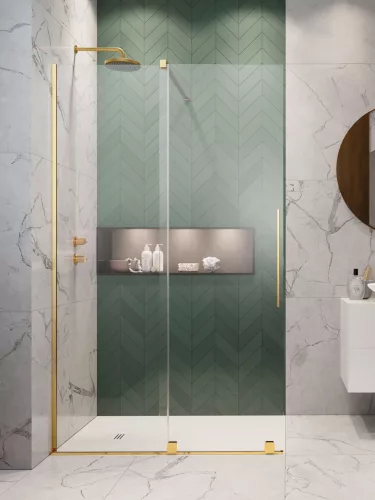 Furo Gold Walk-in arany zuhanyfal 100 átlátszó jobbos