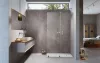 Furo Brushed Nickel Walk-in szálcsiszolt króm zuhanyfal 110 balos átlátszó