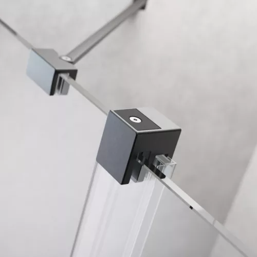 Furo Brushed GunMetal Walk-in szálcsiszolt fegyvermetál zuhanyfal 110 jobbos átlátszó
