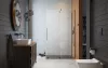 Furo Brushed GunMetal Walk-in szálcsiszolt fegyvermetál zuhanyfal 110 jobbos átlátszó