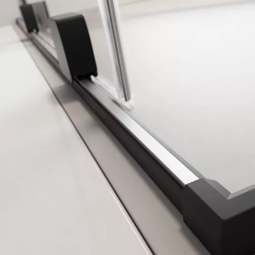 Furo Black Walk-in fekete zuhanyfal 120 átlátszó jobbos