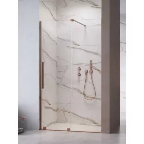   Furo Brushed Copper DWJ szálcsiszolt réz zuhanyajtó 90 átlátszó balos