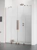 Furo Brushed Copper DWD szálcsiszolt réz zuhanyajtó 140 átlátszó