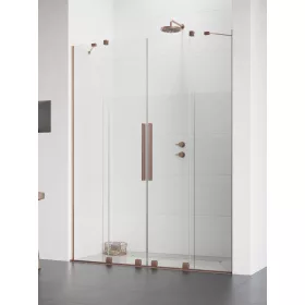   Furo Brushed Copper DWD szálcsiszolt réz zuhanyajtó 140 átlátszó