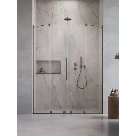   Furo Brushed GunMetal DWD szálcsiszolt fegyvermetál zuhanyajtó 200 átlátszó