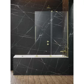   Furo Brushed Gold PND II szálcsiszolt arany kádparaván 100 átlátszó balos