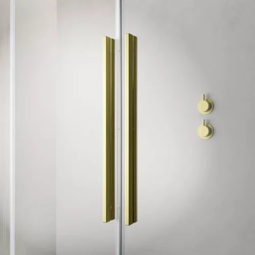 Furo Brushed Gold PND II szálcsiszolt arany kádparaván 120 átlátszó balos