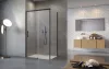 Idea Black KDS szögletes fekete zuhanykabin 150x90 átlátszó jobbos