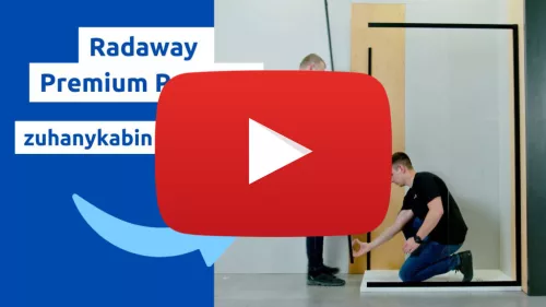Premium Pro Black KDJ szögletes fekete zuhanykabin 150x75 átlátszó jobbos