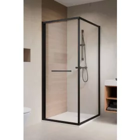 Alienta Black SD I szögletes fekete zuhanykabin 80x80 átlátszó