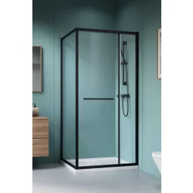 Alienta Black SD II szögletes fekete zuhanykabin 100x80 átlátszó