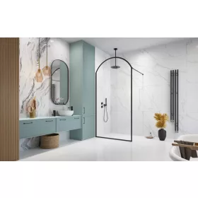   Volta Black II Frame Walk-in fekete zuhanyfal 100 átlátszó balos