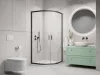 Alienta Brushed GunMetal A/E íves szálcsiszolt fegyvermetál zuhanykabin 80x80 átlátszó
