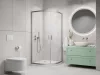 Alienta Brushed Nickel A/E íves szálcsiszolt króm zuhanykabin 90x90 átlátszó
