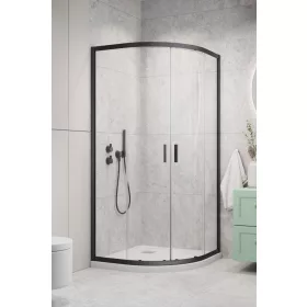 Alienta Brushed GunMetal A/E íves szálcsiszolt fegyvermetál zuhanykabin 90x90 átlátszó