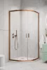 Alienta Brushed Copper A/E íves szálcsiszolt réz zuhanykabin 90x90 átlátszó