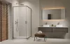 Alienta Brushed Nickel C/D szögletes szálcsiszolt króm zuhanykabin 80x100 átlátszó