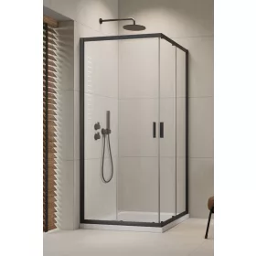Alienta Brushed GunMetal C/D szögletes szálcsiszolt fegyvermetál zuhanykabin 80x100 átlátszó