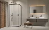 Alienta Brushed GunMetal C/D szögletes szálcsiszolt fegyvermetál zuhanykabin 80x100 átlátszó