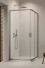 Alienta Brushed Nickel C/D szögletes szálcsiszolt króm zuhanykabin 80x90 átlátszó