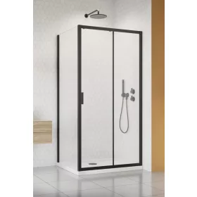 Alienta Black DWJ+S szögletes fekete zuhanykabin 100x80 átlátszó