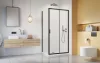 Alienta Black DWJ+S szögletes fekete zuhanykabin 100x90 átlátszó