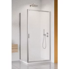 Alienta Brushed Nickel DWJ+S szögletes szálcsiszolt króm zuhanykabin 110x80 átlátszó