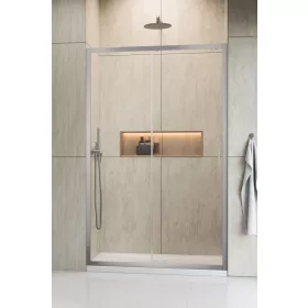 Alienta Brushed Nickel DWJ szálcsiszolt króm zuhanyajtó 130 átlátszó