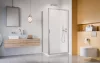 Alienta Brushed Nickel DWJ+S szögletes szálcsiszolt króm zuhanykabin 130x80 átlátszó