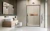 Alienta Brushed GunMetal DWJ szálcsiszolt fegyvermetál zuhanyajtó 130 átlátszó