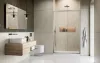 Alienta Brushed Nickel DWJ szálcsiszolt króm zuhanyajtó 140 átlátszó