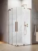 Furo SL Brushed Copper KDD szögletes szálcsiszolt réz zuhanykabin 100x90 átlátszó
