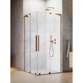   Furo SL Brushed Copper KDD szögletes szálcsiszolt réz zuhanykabin 100x90 átlátszó
