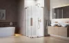 Furo SL Brushed Copper KDD szögletes szálcsiszolt réz zuhanykabin 100x90 átlátszó