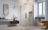 Furo SL Brushed Nickel KDD szögletes szálcsiszolt króm zuhanykabin 110x80 átlátszó