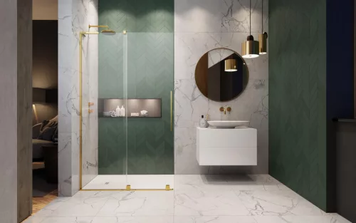 Furo SL Gold Walk-in arany zuhanyfal 80 átlátszó jobbos
