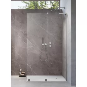   Furo SL Brushed Nickel Walk-in szálcsiszolt króm zuhanyfal 80 átlátszó jobbos