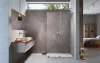 Furo SL Brushed Nickel Walk-in szálcsiszolt króm zuhanyfal 80 átlátszó jobbos