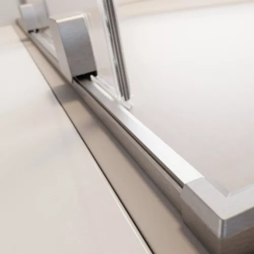 Furo SL Brushed Nickel Walk-in szálcsiszolt króm zuhanyfal 80 átlátszó jobbos