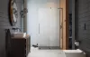 Furo SL Brushed GunMetal Walk-in szálcsiszolt fegyvermetál zuhanyfal 80 átlátszó balos