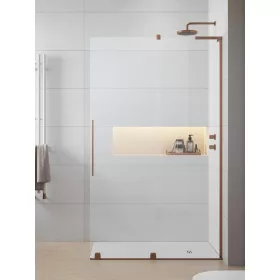   Furo SL Brushed Copper Walk-in szálcsiszolt réz zuhanyfal 80 átlátszó jobbos