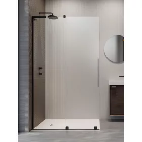   Furo SL Black Walk-in fekete zuhanyfal 120 átlátszó jobbos