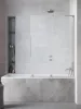 Furo SL Brushed Nickel PND II szálcsiszolt króm kádparaván 110 átlátszó jobbos