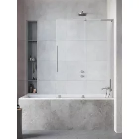   Furo SL Brushed Nickel PND II szálcsiszolt króm kádparaván 110 átlátszó jobbos