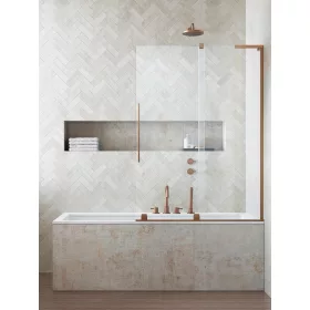   Furo SL Brushed Copper PND II szálcsiszolt réz kádparaván 110 átlátszó jobbos