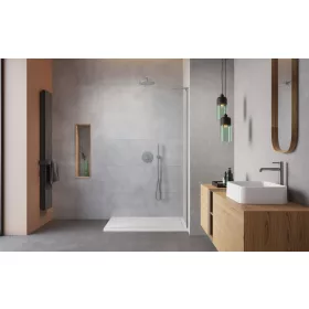   Modo SL II Brushed Nickel Walk-in szálcsiszolt króm zuhanyfal 85 átlátszó balos