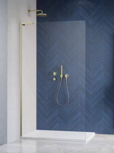Modo SL II Brushed Gold Walk-in szálcsiszolt arany zuhanyfal 120 átlátszó jobbos