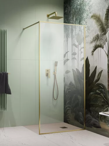 Modo F II Brushed Gold Walk-in szálcsiszolt arany zuhanyfal 60 átlátszó